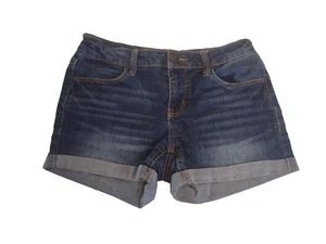 So Girls Shorts Blue Denim Sz 12 Cuffed Hem Favorite Denim Jean Shortie - Picture 1 of 5