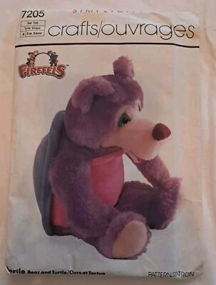 Simplicity Firffels 7205 Sewing Pattern UNCUT Bertle Bear Turtle - Image 1 of 3