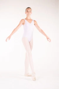justaucorps de danse CAPEZIO TC0002C blanc, 4/6, 6/8 ou 8/10 ans, neuf - Picture 1 of 2