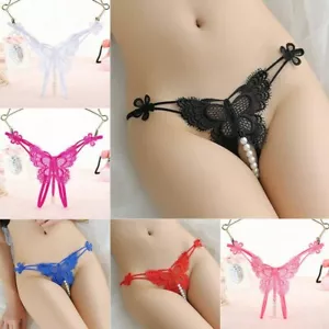 Sexy Damen-Slip Schrittles Perlenhöschen Tanga G-String Dessous Spitze Unterwäsche - Bild 1 von 21