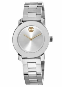 MOVADO BOLD MINI $495 WOMEN'S SILVER/ROSE GOLD 2-TONE SWISS 30mm WATCH 3600433* - Picture 1 of 1