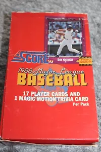 1988 Score Baseball Wax Box 27 Factory Sealed Packs - Picture 1 of 7