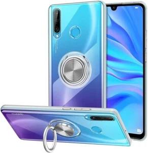 Clear Case For Huawei P30 Lite Shockproof Magnetic Ring Stand Gel Phone Cover - Picture 1 of 7
