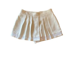Club Monaco Women's Pleated Shorts Size 4 White Cotton Blend Made In Vietnam - Picture 1 of 5