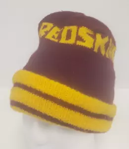 Vintage Washington Redskins Sport Knit Beanie Hat Cap - Burgundy & Gold Colors - Picture 1 of 8