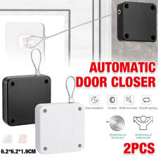 2x Punch-free Automatic Door Closer Sensor Auto for Home Kitchen Door Security
