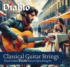 Juego de 6 cuerdas para guitarra clásica artesanal de nailon Diablo hechas a mano - Imagen 1 de 11