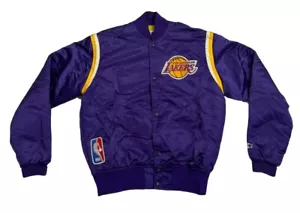 Chaqueta De Colección Años 80 Starter L.A Lakers NBA Satinado Púrpura Bombardero Para Hombre Talla Mediana - Imagen 1 de 9