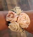 Blush Peach Pink Wrist Corsage Sola Wood Prom Mother Of The Bride Wedding Flower