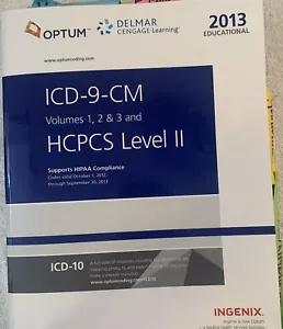 2013 EDUCATIONAL ICD-9-CM VOLUME 1, 2 & 3 & HCPCS LEVEL II By Ingenix-CodingUsed - Picture 1 of 6
