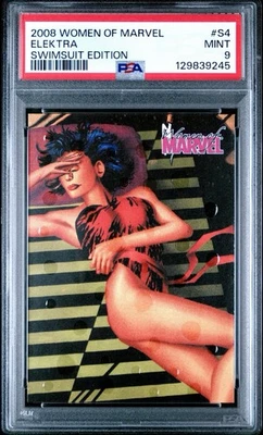 2008 Women Of Marvel Elektra Swimsuit Edition s4 Embossed Rittenhouse PSA 9 Mint - Image 1 of 2