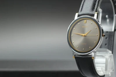 Vintage 1989 N MINT Seiko Dolce 9531-6020 Two-Tone Round HAQ Qz Mens Watch JAPAN - Image 1 of 4