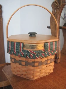 Longaberger 1997 Christmas Collection Schneeflockenkorb mit Einsatz, Schutz, Deckel - Bild 1 von 10