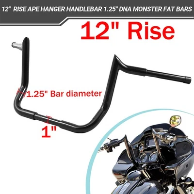 Ultra Limited Street Glide Handlebar for 1986-2023 Harley 1.25" Fat 12 inch Rise Foto 1 de 4