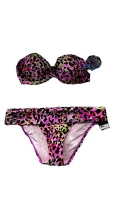 COSTUME DA BAGNO PUSH UP VICTORIA’S SECRET TWIST BANDEAU 34D TOP & MEDIUM BOTTOM NUOVO - Foto 1 di 3