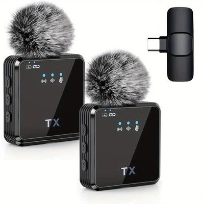 3 in 1 Mini Microphone for iPhone/Android/Camera Wireless Lavalier Microphone - Image 1 of 4