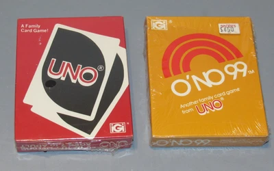 Vintage 1979 UNO & O'NO 99 Card Games New Factory Sealed International Games Inc - Image 1 of 4