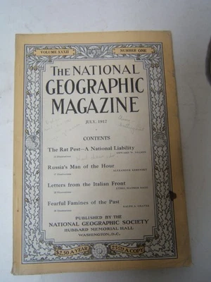 National Geographic Magazine July 1917 WWI in Italy Famine Rats - Image 1 of 4
