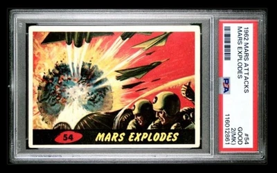 1962 mars attacks #54 mars explodes; final card PSA 2 MK (SOLID CENTERING) - Image 1 of 2