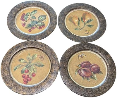Set of 4 Raymond Waites Collectible Decorative Fruit  Design Ceramic Plates - Изображение 1 из 4