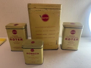 Vintage LOT Of 5 Empty Tins: ROTER Stomach Tablets  ROMACH Holland - Picture 1 of 9