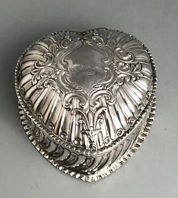 Caja de joyería de plata victoriana Walker & Hall Sheffield 1892 180 g ADLZX Foto 1 de 4