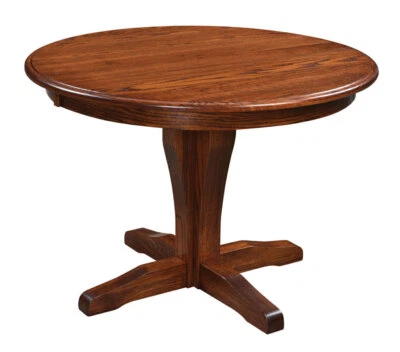 Переходный круглый пьедестал обеденный стол амишей из массива дерева 42 дюйма, 48 дюймов, 54 дюйма, 60 дюймов, 72 дюйма - Изображение 1 из 2