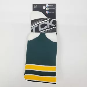 TCK Performance Baseball Softball Socks Green Yellow White Large(Unisex) - Picture 1 of 5