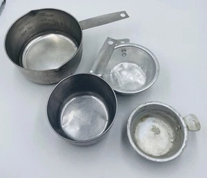 Vintage Aluminum Measuring Cup Lot Foley Farmhouse - Picture 1 of 17