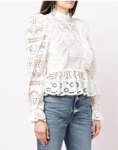 Top Sea New York Patrizia Ojales Cuello Simulado Originalmente $395 Talla 10 Blanco - Imagen 1 de 12
