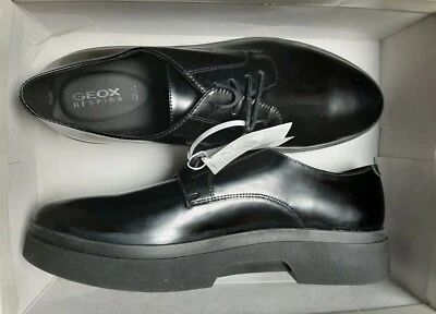 NIB Women's Geox Respira MYLUSE Patent Leather Platform Oxfords Black  10/10.5  - Image 1 of 4