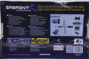 NEW SABRENT 16 FIT USB-3X5M USB 3.0 CABLE 5M Male to USB-A Female SKU 211667 - Picture 1 of 3