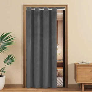 Velvet Door Curtains Grommet Privacy for Doorway,Closet Curtain for Open Closet, - Picture 1 of 7