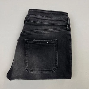 Pilcro Jeans Womens High Rise Slim 25 Black Distressed Button Fly Ankle - Picture 1 of 9