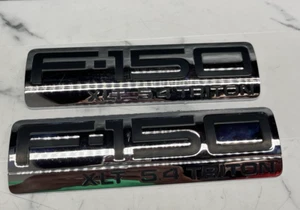 2004-2008 Ford F-150 OEM XLT 5.4 Triton Fender Badge Emblems Chrome Black Used - Bild 1 von 8