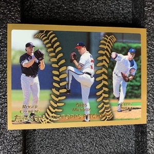 1999 Topps Gold Baseball Card #460 All Topps Pitchers 1998 Clemens Maddux Wood - Picture 1 of 7