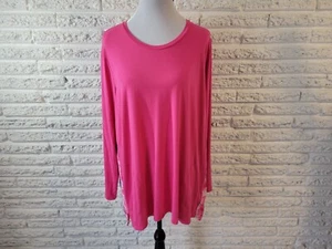 LOGO Lori Goldstein QVC Womens Top Extra Large Tunic Pink Tie Dye Stretch Comfy - Picture 1 of 9