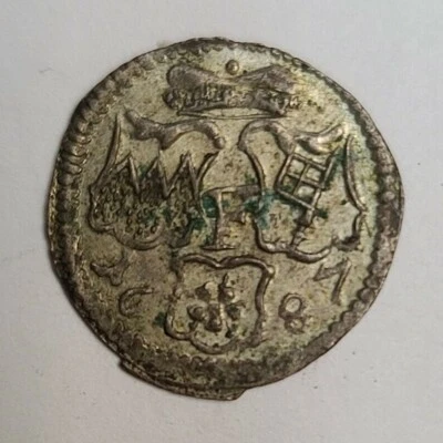 Germany Wurzburg 1687 F silver 1/84 Gulden KM186 (Invt145) - Image 1 of 4