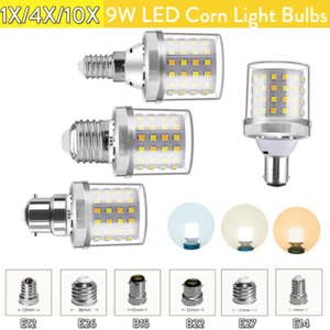 9w Led Corn Light Bulb E27 E14 B22 No/flicker Lights Warm White E26/e27 E12 120v - Picture 1 of 15