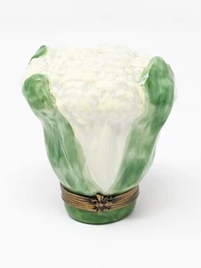 Caja baratija coliflor Limoges porcelana decoración principal Francia rara - Imagen 1 de 7