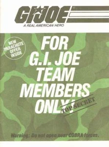 1985 GI Joe TEAM MIEMBROS SOLO inserto (verde) oferta de correo antiaéreo Cobra JTC P280 - Imagen 1 de 9