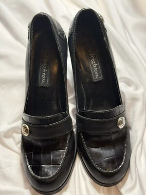 Brighton Debra Negro Marrón Tacón de Cocodrilo Sin Cordones Para Mujer’s 7M Foto 1 de 4
