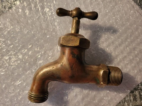Vintage Red Brass Spigot Faucet - Marked HAYS - ERIE     Weighs: 1 Lb. 4.9 Oz Cover