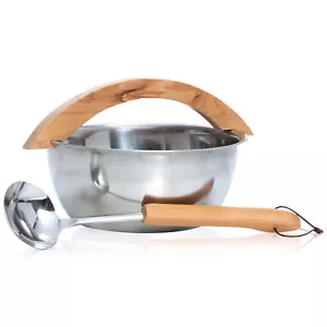 Saunazubehör Sauna Set 2tlg. Edelstahl Holz Saunaset Saunaeimer Schöpfkelle - Bild 1 von 6