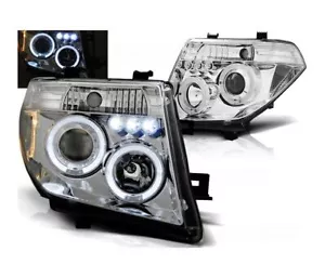 fari per NISSAN NAVARA D40 PATHFINDER 2005 2006-2010 angel eyes cromati LHD - Picture 1 of 1