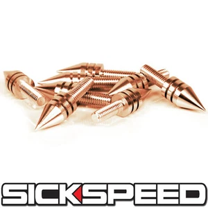 6 PC ROSE GOLD BILLET ALUMINUM MOTORCYCLE SPIKED BOLT SCREW FOR WINDSCREEN D - Picture 1 of 1