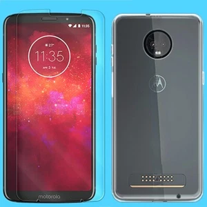 Tempered Glass Screen Protector TPU Case for Motorola Moto Z3 Play XT1929 Phones - Picture 1 of 1