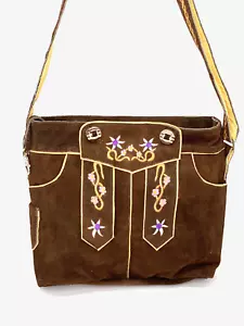 Damen Handtasche Trachtentasche Dirndl Taschen Trachten ECHT LEDER / Dunkelbraun - Bild 1 von 5