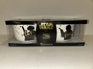 Star Wars Mug Set Princess Leia Han Solo "I Love You/I know" Cups Gold trim LTD - Picture 1 of 3