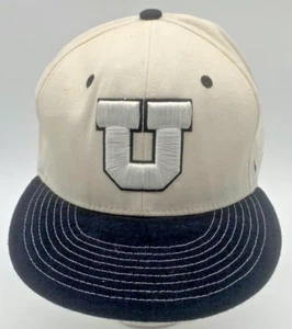 Utah University Utes Zephyr Fitted 7 1/2 Hat Cap White & Black - Picture 1 of 6